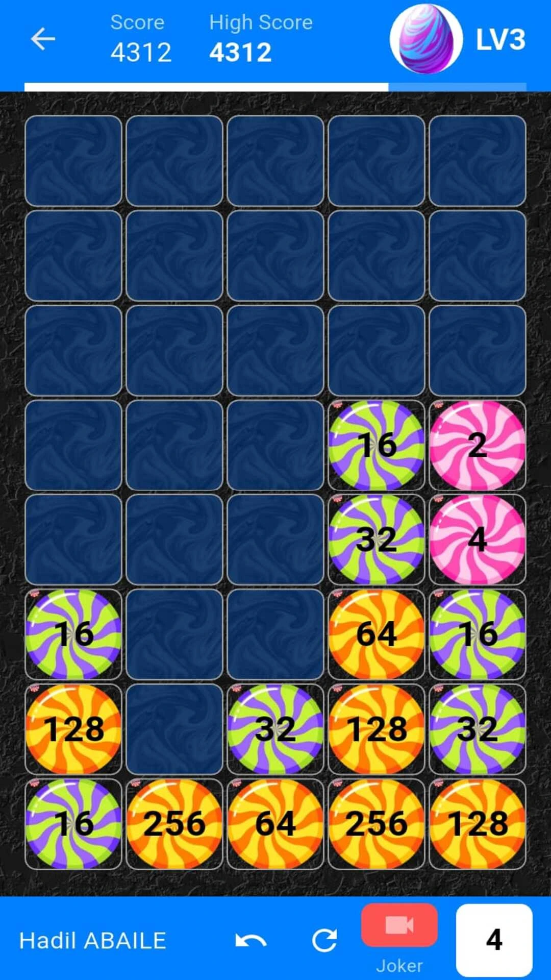 Gameplay showing unique mechanics and blocks merging